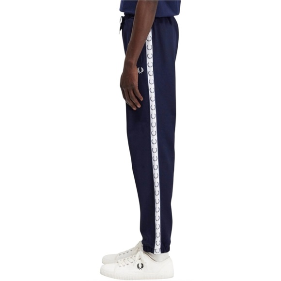 NWT Fred Perry Taped Track Pants in Carbon Blue Mens Size Small - Picture 1 of 11